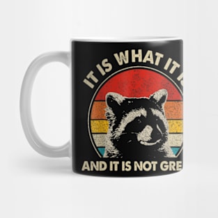 Vintage Racoon It Is What It Is And It Is Not Great Mug